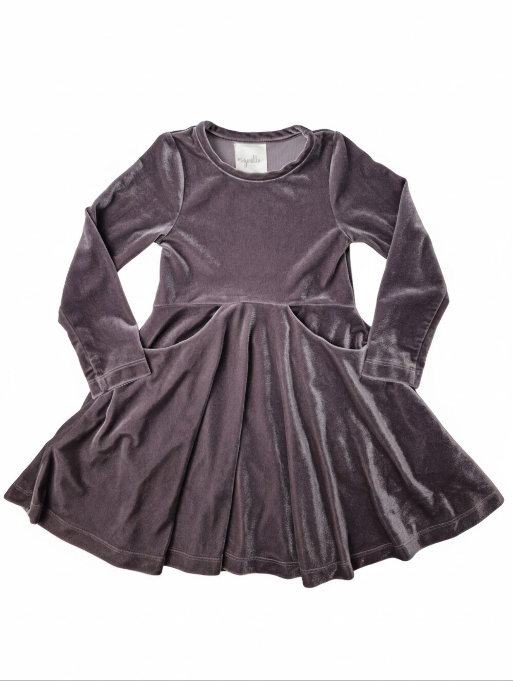 Vignette Toddler Girls Velvet Long Sleeve Dress Mauve Purple Pocketed Size 2Y